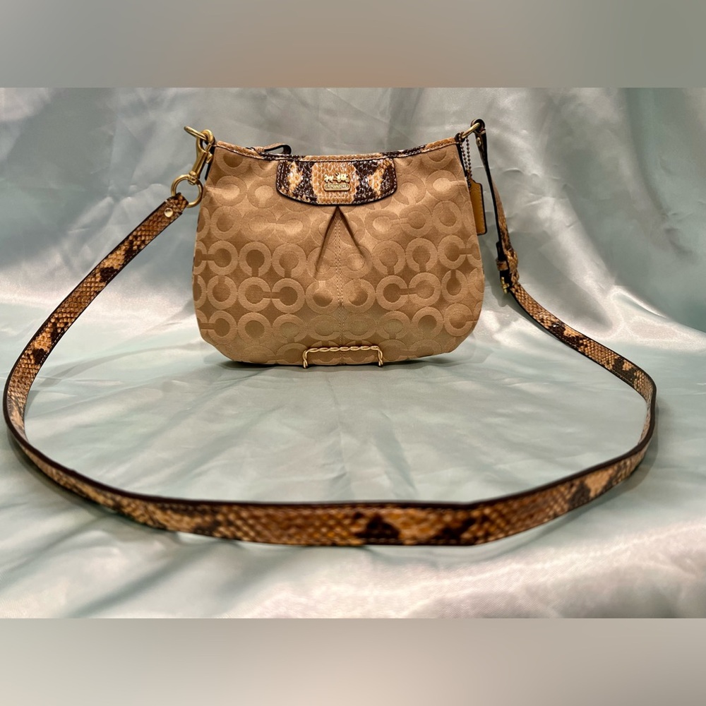 Coach Signature With Python-Embossed Leather Trim… - image 3